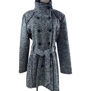 NEW!!! "GUESS" Wool Blend Double Breasted Trench Coat SZ 2XL Belted Quiet Luxury